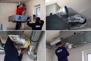 Instalacja rekuperatora FLAT 350 w domu jednorodzinnym – montaż kanałów wentylacyjnych i centrali aeroVent.