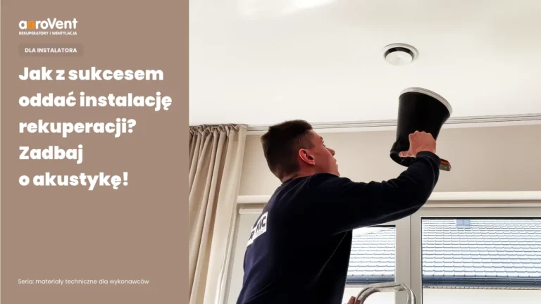 cicha rekuperacja – pomiar przepływu powietrza anemometrem na anemostacie podczas regulacji instalacji